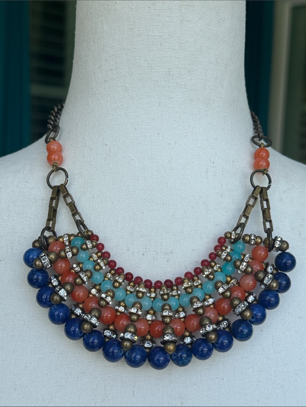 Pam Hiran for Anthropologie beaded statement necklace